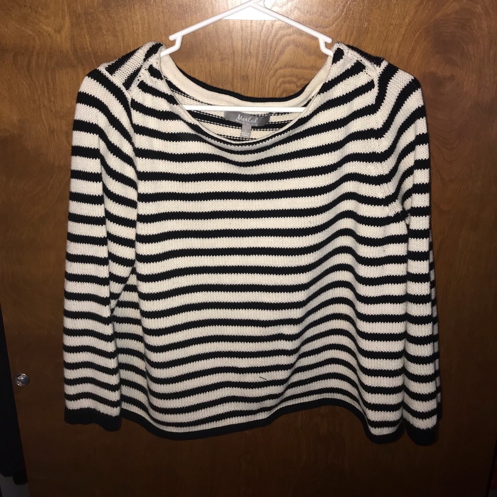 black and white striped sweater